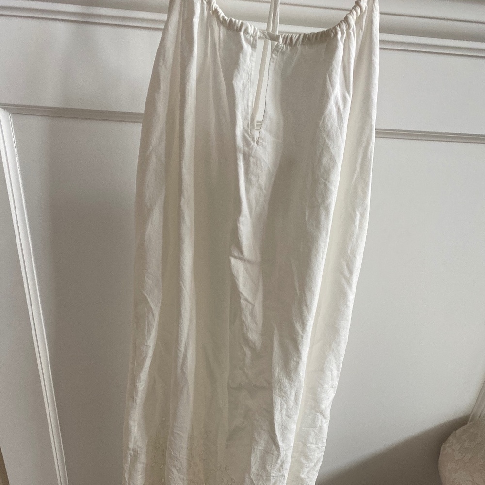 Zara White Halter Floral Dress (Size M)